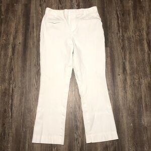 Maeve Anthropologie Cropped Trouser Women's 6 White High Rise Faux Pockets Offic